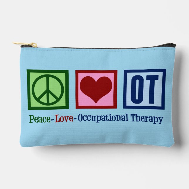 Bolsito Accesorio Pequeño Paz, amor a la terapia ocupacional (Anverso)