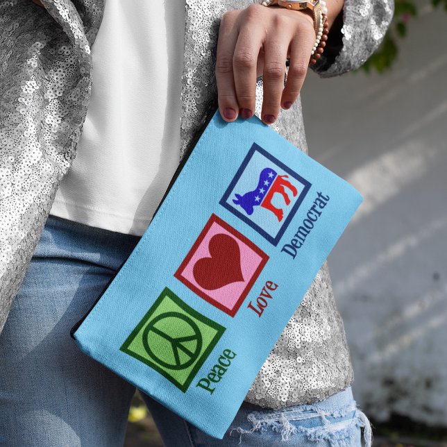 Bolsito Accesorio Pequeño Paz Amor Democracia Donkey Cute Azul (Subido por el creador)