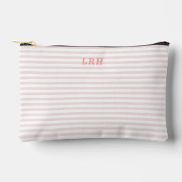 Bolsito Accesorio Pequeño Peachy Blush Stripe Vintage Tiny Initials Monogram