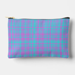 Bolsito Accesorio Pequeño Pequeño patrón de cuadros rosa azul púrpura