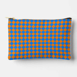 Bolsito Accesorio Pequeño Pequeño Patrón de Diamante de Cuadros Azul Naranja
