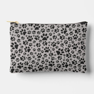 Bolsito Accesorio Pequeño Perro con puntos de polka blancos y negros en gris