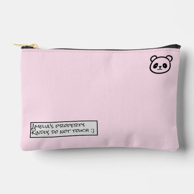 Bolsito Accesorio Pequeño Personalised Cute Panda Illustration Zipper Pouch (Anverso)