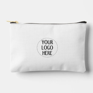 Bolsito Accesorio Pequeño Personaliza tu logo de empresa blanco con cremalle