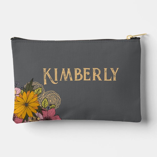 Bolsito Accesorio Pequeño Personalizable con flores y cotización italiana (Reverso )