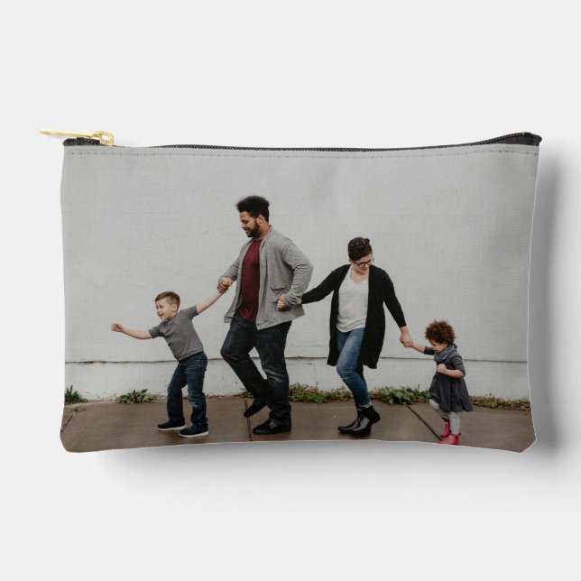 Bolsito Accesorio Pequeño Personalizado 2 Collage de fotos familiar (Anverso)