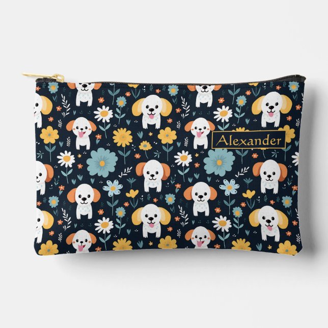 Bolsito Accesorio Pequeño Personalizado Adorable Puppy Pencil Funda (Anverso)