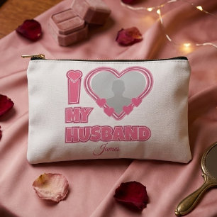 Bolsito Accesorio Pequeño Personalizado Amo a mi esposo – Agregar foto y nom