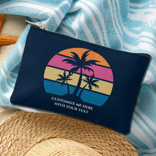 Bolsito Accesorio Pequeño Personalizado Beach Vacation Cute Tropical Palm Tr