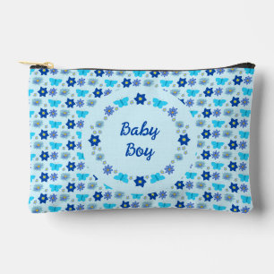 Bolsito Accesorio Pequeño Personalizado de mariposas y flores Blue Baby Boy