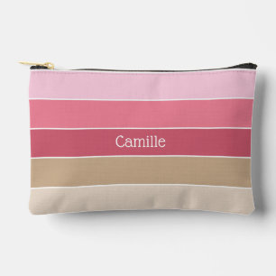 Bolsito Accesorio Pequeño personalizado de melocotón rosa Bandas de color de