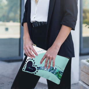 Bolsito Accesorio Pequeño Personalizado de Novedad moderna Verde azulado y v