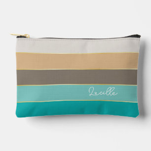 Bolsito Accesorio Pequeño personalizado de oro azul franjas de bloque de col