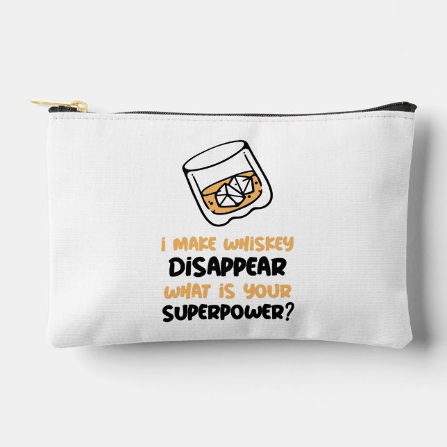 Bolsito Accesorio Pequeño Personalizado Divertido, Hago Que Whiskey Desapare (Anverso)