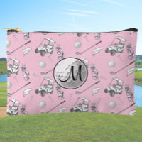 Personalizado Monograma Pelota de golf rosa y carr