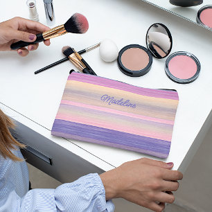 Bolsito Accesorio Pequeño Personalizado Rosa Violeta Púrpura Rayas