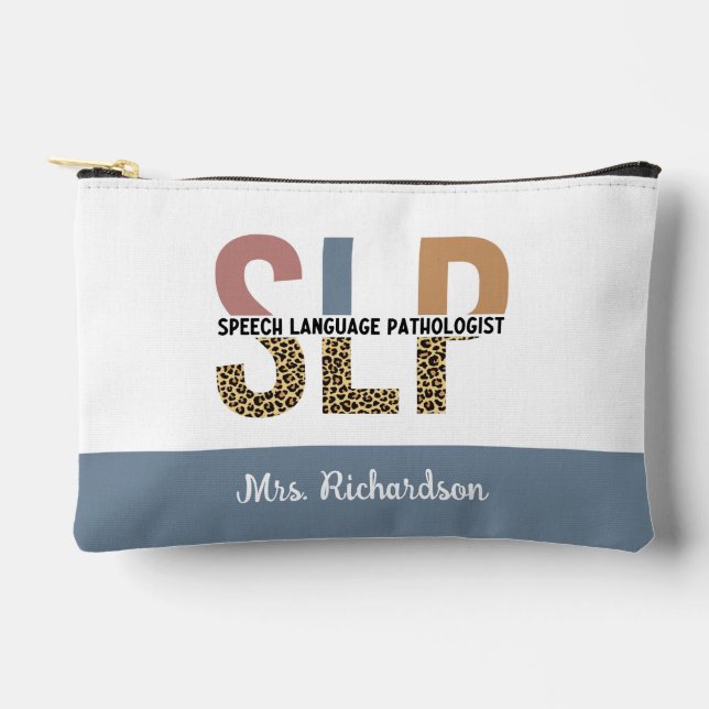 Bolsito Accesorio Pequeño Personalizado SLP Speech Pathólogo Leopard Print (Anverso)