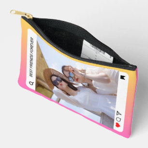 Bolsito Accesorio Pequeño personalizado texto de foto instagram rosa moderno