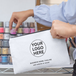 Bolsito Accesorio Pequeño Personalizado Texto y logotipo l Blanco y negro pr