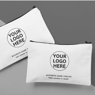 Bolsito Accesorio Pequeño Personalizado Texto y logotipo l Blanco y negro pr