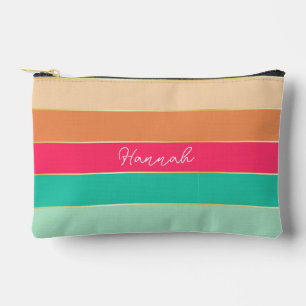 Bolsito Accesorio Pequeño personalizado verde rosa Bandas de bloques de colo