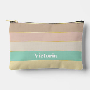 Bolsito Accesorio Pequeño personalizado verde rosa Bandas de bloques de colo