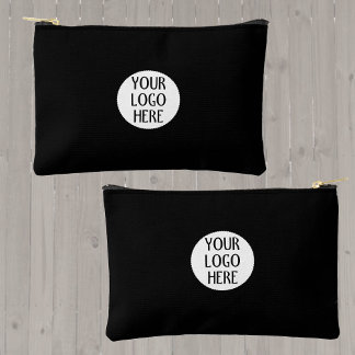 Bolsito Accesorio Pequeño Personalizar logo de la compañía Black White Zippe