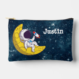 Bolsito Accesorio Pequeño Personalized Astronaut on Moon with Rocket