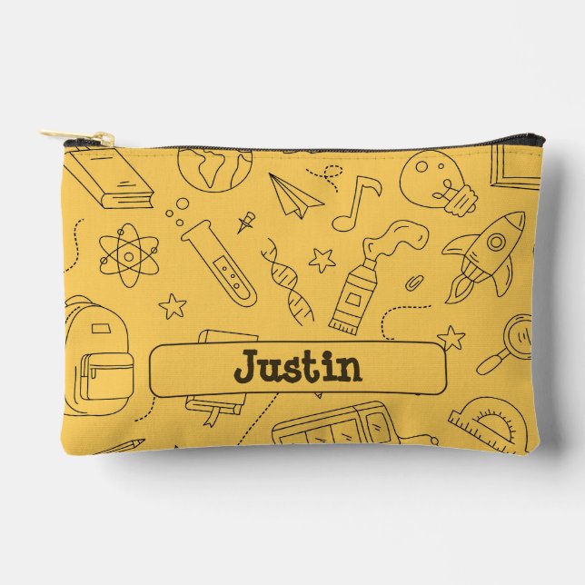 Bolsito Accesorio Pequeño Personalized Back to School Backpack & Doodles (Anverso)