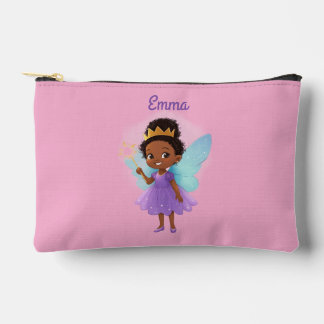 Bolsito Accesorio Pequeño Personalized Black Fairy Girl Zipper Pouch – Pink 