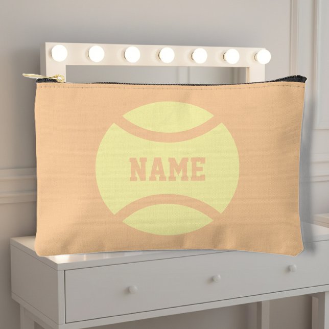 Bolsito Accesorio Pequeño Personalized cosmetics bag pouch with tennis print (cosmetics bag with tennis ball print)