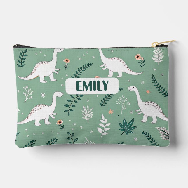 Bolsito Accesorio Pequeño Personalized Dinosaur Name Pencil Case (Reverso )