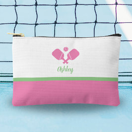 Bolsito Accesorio Pequeño Pickleball personalizado regalo Preppy Pink Green