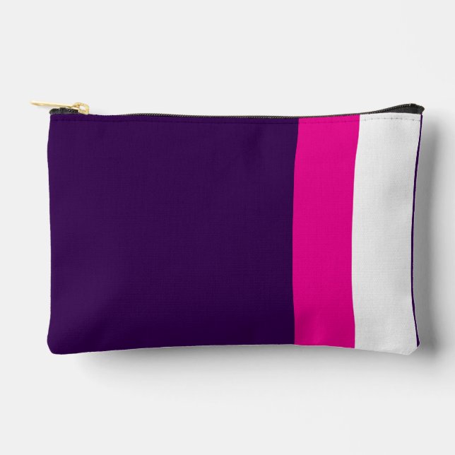 Bolsito Accesorio Pequeño Pink and White on Navy Small (Anverso)