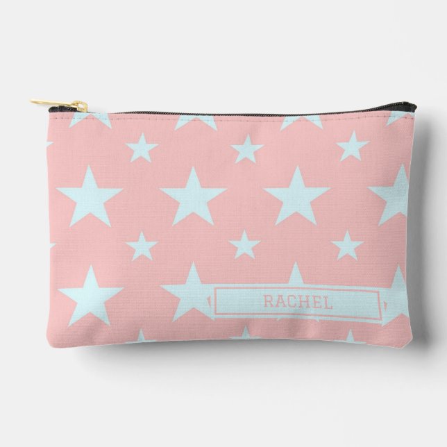 Bolsito Accesorio Pequeño Pink Blue Stars Pattern Constellation Pencil Case (Anverso)