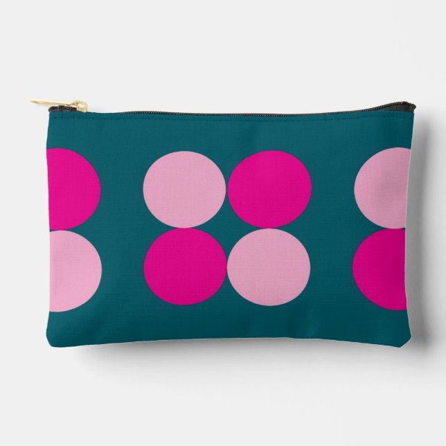 Bolsito Accesorio Pequeño Pink Circles on Green Small (Anverso)