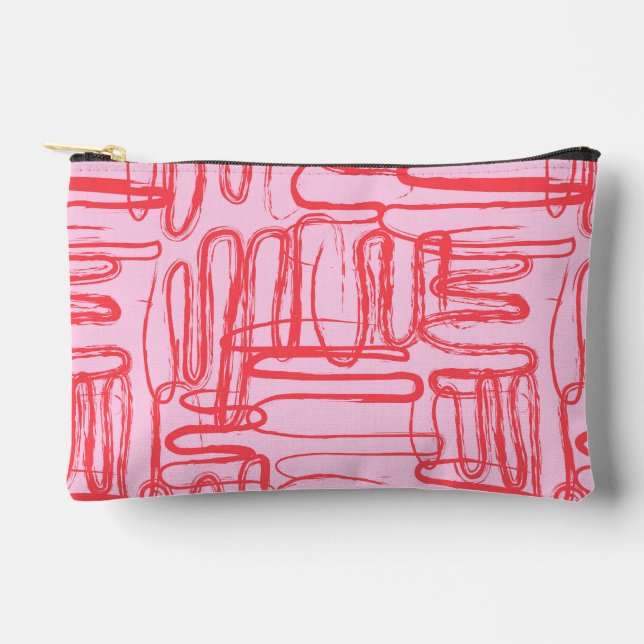 Bolsito Accesorio Pequeño Pink Curve Wavy Squiggle Abstract Modern (Anverso)