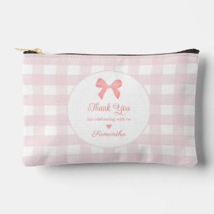 Bolsito Accesorio Pequeño Pink Gingham Pink Bow Birthday Favor