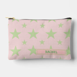 Bolsito Accesorio Pequeño Pink Green Stars Pattern Constellation Pencil Case