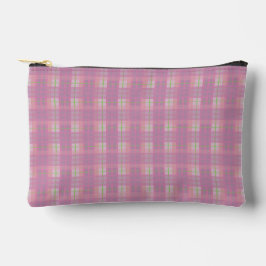 Bolsito Accesorio Pequeño Pink Plaid Pouch