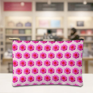 Bolsito Accesorio Pequeño Pink Rose Seamless Pattern Pouch