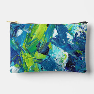 Bolsito Accesorio Pequeño Pintura acrílica abstracta en azul