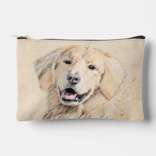 Bolsito Accesorio Pequeño Pintura de Golden Retriever Arte Original de Perro