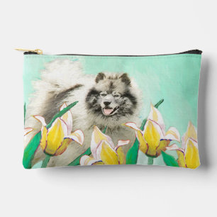 Bolsito Accesorio Pequeño Pintura de Keeshond en tulipanes adorable arte ori