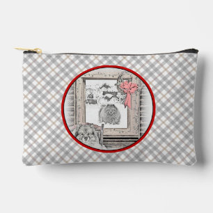 Bolsito Accesorio Pequeño Pintura de Keeshond Navidad Ventana de Invierno Ar