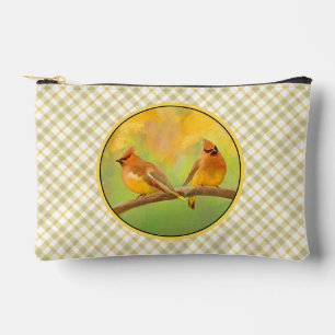 Bolsito Accesorio Pequeño Pintura De Pareja De Pájaros De Cedar Waxwing