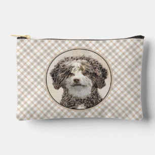 Bolsito Accesorio Pequeño Pintura de Perro de Agua Español Perro Marrón Bico