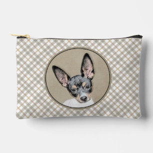Bolsito Accesorio Pequeño Pintura de Rat Terrier de tres colores Arte de per