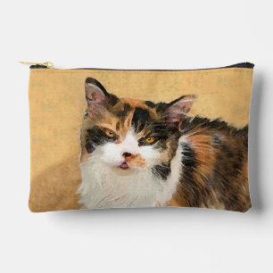 Bolsito Accesorio Pequeño Pintura de retrato de gato calico arte original