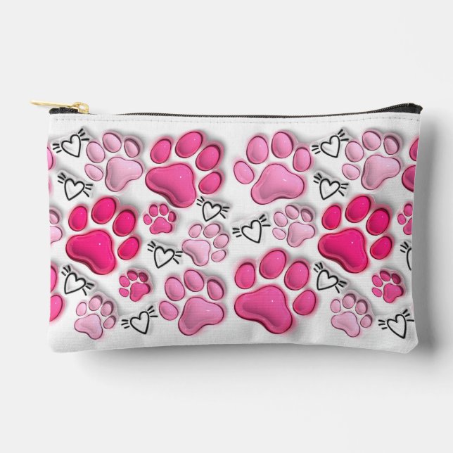 Bolsito Accesorio Pequeño Pinturas rosadas en 3D y maquillaje cardíaco (Anverso)